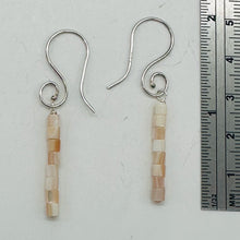 Load image into Gallery viewer, Pink Mother of Pearl Sterling Silver Earrings with Spiral Hook | 1 3/4" Long |