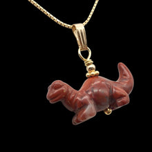 Load image into Gallery viewer, Brecciated Jasper Diplodocus Dinosaur with 14K Gold Filled Pendant 509259BJG