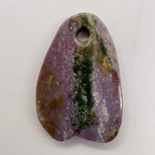 Load image into Gallery viewer, Fancy Jasper Flat Teardrop Pendant Bead | 60x40x7mm | Mauve Green | 1 Bead |