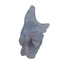 Load image into Gallery viewer, Blue Chalcedony Carved Druzy 50 cts Flower Pendant Bead | 40x25x20mm| Blue White