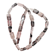 Load image into Gallery viewer, Tourmalinated Quartz Half Strand | 12x8x5mm | Clear White Black | 16 Beads |