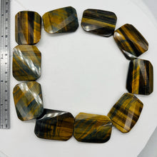 Load image into Gallery viewer, Tiger Eye RectangleWavy Bead Strand | 16" Long | Bronze, Black | 10 Beads |