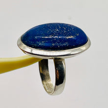 Load image into Gallery viewer, Gemstone Oval Lapis Lazuli Sterling Silver Ring | Size 8 | Blue Silver | 1 Ring|