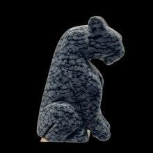 Load image into Gallery viewer, Hand-Carved Sitting Leopard | 46x30x20mm | Grey Black | 1 Figurine |