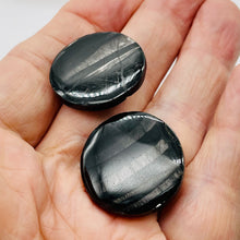 Load image into Gallery viewer, Silver Mirrors Hypersthene 29x7mm Disc Bead Strand for Jewelry Making 107041