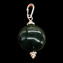 Load image into Gallery viewer, Chinese Jade Sterling Sterling Silver Pendant | Green | 1 1/4" Long | 1 Pendant|