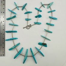 Load image into Gallery viewer, Natural Turquoise Fancy Drop Silver Tube Bead Necklace 200004
