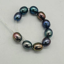 Load image into Gallery viewer, Blue, Pink & Lavender Freshwater Pearls ' Near-Round Oval ' 7x6mm ' 10 Pearls
