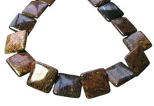 Load image into Gallery viewer, Shimmering Bronzite Square Pendant Bead Strand 108261
