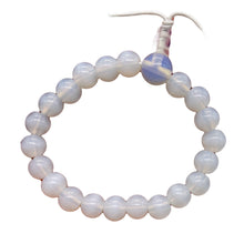 Load image into Gallery viewer, Opalite (Opalized Glass) 8mm Beads | 6 to 7 Inch | White Opalescent | 21 Beads |