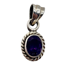 Load image into Gallery viewer, Amethyst Sterling Silver Drop Pendant | 3/4" Long | Purple | 1 Pendant |