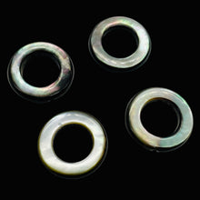 Load image into Gallery viewer, Mother of Pearl Natural Pi Circle Round Beads | 18x4mm | Black | 4 Beads |
