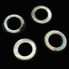Load image into Gallery viewer, Mother of Pearl Natural Pi Circle Round Beads | 18x4mm | Black | 4 Beads |