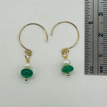 Load image into Gallery viewer, Emerald AAA Gemstone Earrings with 14K Yellow Gold Filled Findings| 3/4" Long |