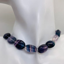 Load image into Gallery viewer, Natural Fluorite 8" Strand | 18x13x10mm | Oval | Purple Blue Green | 11 Beads |