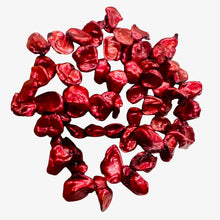 Load image into Gallery viewer, Red Freshwater Keishi Cornflake Pearl Strand 16" 62 Pearls 16x10mm