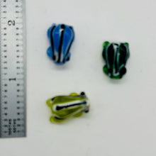Load image into Gallery viewer, Frog Lampwork Glass Jumping Frog Beads | 17x12x9mm | Multi-Color | 4 Beads |
