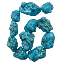Load image into Gallery viewer, 53x33 to 27x25mm Turquoise Howlite Nugget Bead Strand 110170B