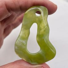 Load image into Gallery viewer, Serpentine New Jade 12g Irregular Loop Pendant Bead | 52x38x5mm | Light Green |