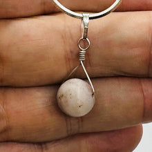 Load image into Gallery viewer, Pink Peruvian Opal Matte Finish Spinner Pendant | Pink, Black | 1 1/4" Long |