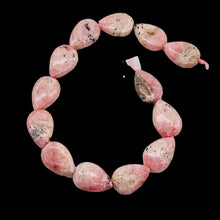 Load image into Gallery viewer, Sweet Pink Rhodochrosite (13 Beads) 15x10x5mm Teardrop Bead 8" Strand
