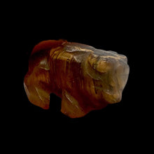 Load image into Gallery viewer, Carved Tiger Eye Buffalo Figurine Worry Stone | 21x14x8mm | Golden