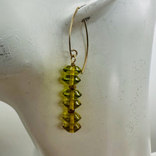 Load image into Gallery viewer, Natural Yellow Amber 6 Bead 14K Rose Gold Filled Dangle Earrings 1.5" Handmade