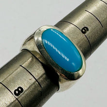 Load image into Gallery viewer, Turquoise Sterling Silver with Oval Stone Ring | Size 7 | Blue, Silver | 1 Ring|