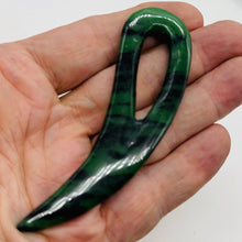 Load image into Gallery viewer, Ruby Zoisite Comma Pendant Bead | 94x28x6mm | Green Red | 1 Pendant Bead |