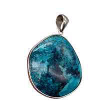 Load image into Gallery viewer, Natural Chrysocolla Sterling Silver Pendant | Blue, Green | 2" Long | 1 Pendant|