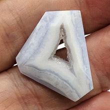 Load image into Gallery viewer, Chalcedony Druzy 29ct Designer Cut Pendant Bead| 27x21x7mm| Blue|1 Pendant Bead|