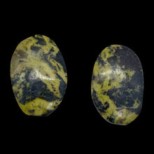 Load image into Gallery viewer, Turquoise Faustite Oval Beads | 34x22 to 32x21mm | Chartreuse, Black | 2 Beads |