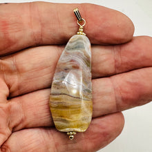 Load image into Gallery viewer, Ocean Jasper 14K Gold Filled Pendant | 2 1/2" Long | Pink, Orange, Gray |