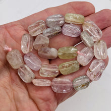 Load image into Gallery viewer, Kunzite 61G Flat Nugget Bead Strand | 20x13x5to 17x12x6mm | Pink, Green, Clear |
