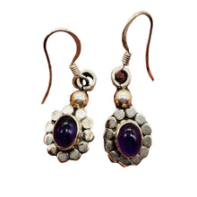 Load image into Gallery viewer, Amethyst Sterling Silver Drop Earrings | 1" Long | Purple | 1 Pair |