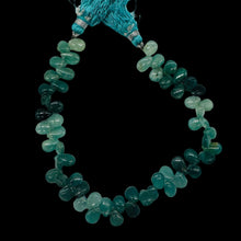 Load image into Gallery viewer, Grandidierite AAA Graduated Briolette Strand| 8" Long| Aqua, Blue| 50 to 60 Bds|