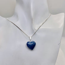 Load image into Gallery viewer, Aventurine Heart with Sterling Silver 18" Box Necklace | 7/8" Long | Blue |