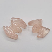 Load image into Gallery viewer, 2 Hand Carved Natural Rose Quartz Bat Beads | 21x16x5mm | Pink