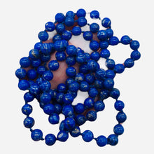 Load image into Gallery viewer, Lapis Lazuli Necklace Knotted on Silk | Round | 30" Long | Blue | 1 Necklace |