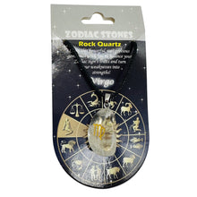 Load image into Gallery viewer, Zodiac Virgo Quartz Stone Oval Pendant | 1 1/2" Long | Clear | 1 Pendant |