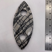 Load image into Gallery viewer, Picasso Jasper Marquis Pendant Bead | 77x32x5mm | Gray Black | 1 Bead |