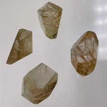 Load image into Gallery viewer, Rutilated Quartz Faceted Nugget Beads| 26x15 to25x12mm | Clear, Gold | 4 Beads |