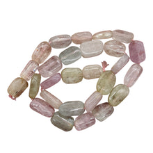 Load image into Gallery viewer, Kunzite 48G Flat Nugget Bead strand | 16x11x5 to 12x10x5mm | Pink, Green, Clear|