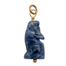 Load image into Gallery viewer, Sodalite Wolf Pendant Necklace | Semi Precious Stone Jewelry | 14k Pendant