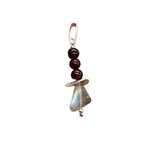 Load image into Gallery viewer, Rhodolite Garnet and Labradorite Sterling Silver Pendant | 1 1/4 inches long |