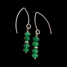 Load image into Gallery viewer, Emerald AAA Gemstone Earrings with Sterling Silver Findings| 3/4" Long |