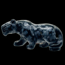 Load image into Gallery viewer, Hand-Carved Prowling Leopard | 58x27x19mm | Grey Black | 1 Figurine |