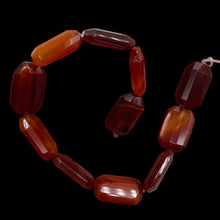 Load image into Gallery viewer, Premium! Faceted Carnelian Agate 12x18mm Rectangular Bead 8" Strand 10600HS
