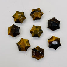 Load image into Gallery viewer, 3 Twinkling Carved Tiger Eye 6-Point Star Beads 9245Te