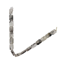 Load image into Gallery viewer, Tourmalinated Quartz Half Strand | 12x8x5mm | Clear White Black | 16 Beads |